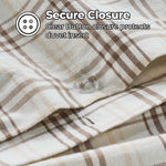 100% Cotton Flannel Plaid Farmhouse Duvet Cover Set