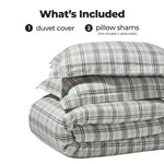 100% Cotton Flannel Plaid Farmhouse Duvet Cover Set