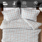 100% Cotton Flannel Plaid Farmhouse Duvet Cover Set