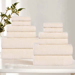 Superior Playa Zero Twist Cotton Medium Weight Soft 12 Piece Towel Set