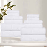 Superior Playa Zero Twist Cotton Medium Weight Soft 12 Piece Towel Set