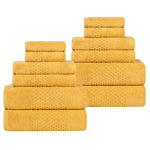 Superior Playa Zero Twist Cotton Medium Weight Soft 12 Piece Towel Set