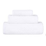 Superior Playa Zero Twist Cotton Solid Waffle 3 Piece Towel Set