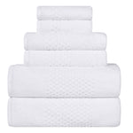 Playa Zero Twist Cotton Solid Waffle Textured 6 Piece Towel Set
