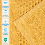 Playa Zero Twist Cotton Solid Waffle Textured 6 Piece Towel Set