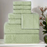 Superior Playa Zero Twist Cotton Medium Weight Soft 8 Piece Towel Set