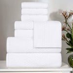 Superior Playa Zero Twist Cotton Medium Weight Soft 8 Piece Towel Set