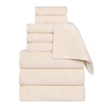 Zero Twist Cotton Towels 9 Piece Playa Waffle