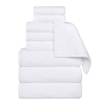 Zero Twist Cotton Towels 9 Piece Playa Waffle