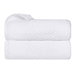 Zero Twist Cotton Solid Waffle Textured Bath Towel Set of 2