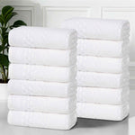 Superior Playa Zero Twist Cotton Medium Weight Face Towels, Set of 12