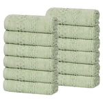 Superior Playa Zero Twist Cotton Medium Weight Face Towels, Set of 12