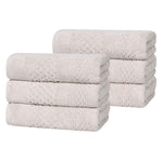 Zero Twist Cotton Waffle Hand Towel Set 6 Piece Playa Collection