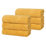 Zero Twist Cotton Waffle Hand Towel Set 6 Piece Playa Collection