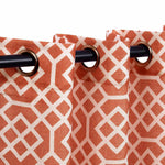 Printed Honey Comb Grommet Traditional Sheer Curtain Panel Set