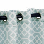 Printed Honey Comb Grommet Traditional Sheer Curtain Panel Set