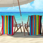 Rainbow Stripes Oversized 100% Cotton Beach Towel Set of 2 Piece