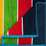 Rainbow Stripes Oversized 100% Cotton Beach Towel Set of 2 Piece