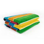 Rainbow Stripes Oversized 100% Cotton Beach Towel Set of 2 Piece
