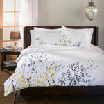 100% Cotton Reed Embroidered Floral Duvet Cover
