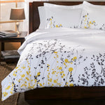 100% Cotton Reed Embroidered Floral Duvet Cover