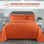 Lightweight Cotton Bedspread Set 3-Piece Remi Geometric Fringe Jacquard