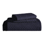 Lightweight Cotton Bedspread Set 3-Piece Remi Geometric Fringe Jacquard