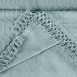 Lightweight Cotton Bedspread Set 3-Piece Remi Geometric Fringe Jacquard