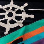 Retro Spin Wheel Oversized Cotton Beach Towel Set of 2 Piece
