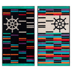 Retro Spin Wheel Oversized Cotton Beach Towel Set of 2 Piece