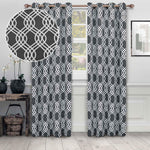 Ribbon Trellis Washable Room Darkening Blackout Curtains, Set of 2