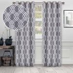 Ribbon Trellis Washable Room Darkening Blackout Curtains, Set of 2
