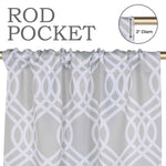 Ribbon Trellis Washable Room Darkening Blackout Curtains, Set of 2