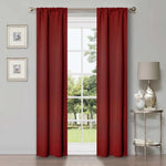 Blackout Curtains Rod Pocket Solid Room Darkening Set of 2