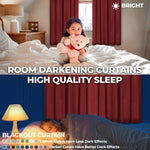 Blackout Curtains Rod Pocket Solid Room Darkening Set of 2