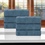 Superior Roma Cotton Ribbed Soft Highly Absorbent Hand Towel Set of 6