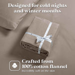 100% Cotton Flannel Solid Deep Pocket Sheet Set