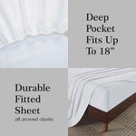 100% Cotton Flannel Solid Deep Pocket Sheet Set