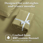 100% Cotton Flannel Solid Deep Pocket Sheet Set