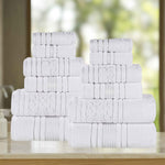 Superior Zero Twist Cotton Solid & Jacquard Floral 12 Piece Towel Set