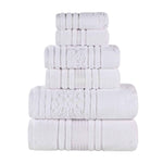 Superior Zero Twist Cotton Solid and Jacquard Floral 6 Piece Towel Set
