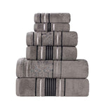 Superior Zero Twist Cotton Solid and Jacquard Floral 6 Piece Towel Set
