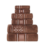 Superior Zero Twist Cotton Solid and Jacquard Floral 6 Piece Towel Set