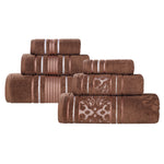 Superior Zero Twist Cotton Solid and Jacquard Floral 6 Piece Towel Set