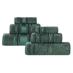 Superior Zero Twist Cotton Solid and Jacquard Floral 6 Piece Towel Set