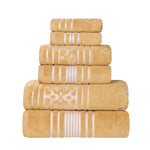 Superior Zero Twist Cotton Solid and Jacquard Floral 6 Piece Towel Set