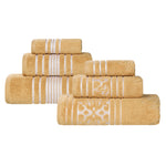 Superior Zero Twist Cotton Solid and Jacquard Floral 6 Piece Towel Set