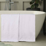 Superior Zero Twist Cotton Solid & Jacquard Floral Bath Sheet Set of 2
