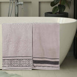 Superior Zero Twist Cotton Solid & Jacquard Floral Bath Sheet Set of 2