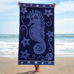 Sea Horse Oversized Cotton Beach Towel Set of 2 Piece